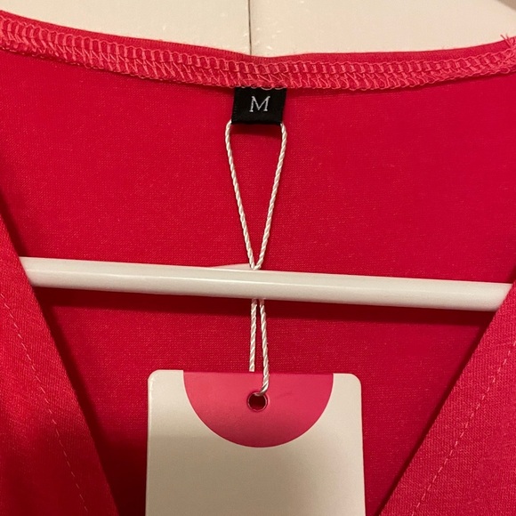 Berydress red Faux Wrap Dress women’s medium  - NWT - Picture 3 of 5